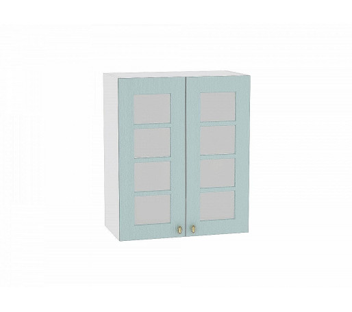 Шкаф верхний с 2-мя остекленными дверцами Прованс, цвет: Голубой