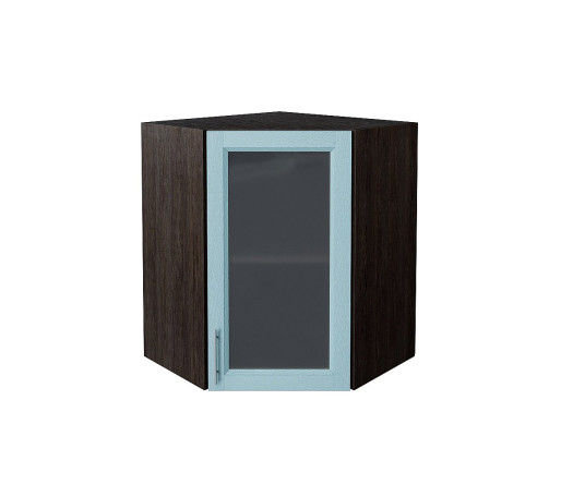 Шкаф верхний угловой остекленный Сканди, цвет: Sky Wood