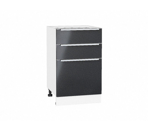 Шкаф нижний с 3-мя ящиками Фьюжн, цвет: Anthracite