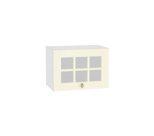 Шкаф верхний горизонтальный остекленный глубокий Прованс, цвет: Ваниль