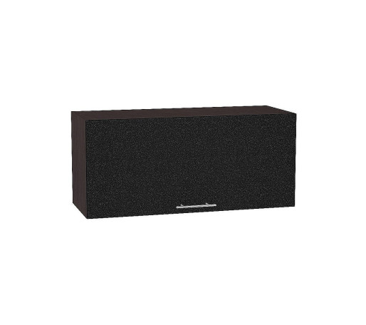 Шкаф верхний горизонтальный глубокий Валерия-М, цвет: Черный металлик