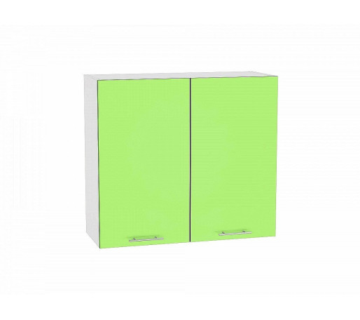 Шкаф верхний с 2-мя дверцами Валерия-М, цвет: Салатовый глянец