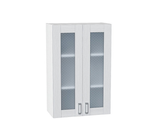 Шкаф верхний с 2-мя остекленными дверцами Лофт, цвет: Snow Veralinga