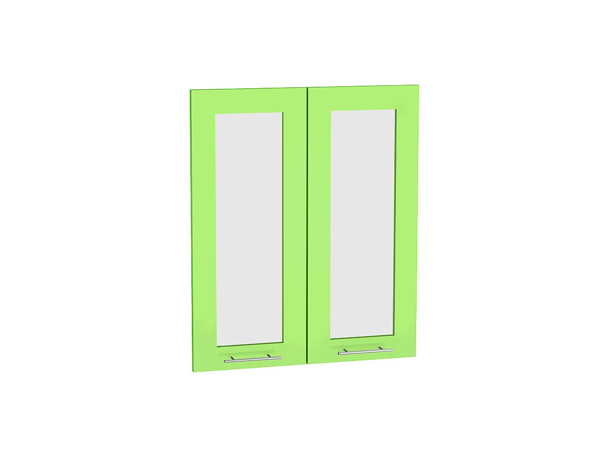 Комплект фасадов Валерия-М со стеклом для каркаса Ф-45 В600, цвет: Салатовый глянец Комплект фасадов Валерия-М со стеклом для каркаса Ф-45 В600, цвет: Салатовый глянец