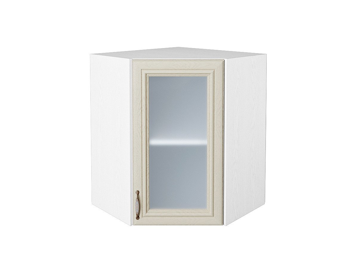 Шкаф верхний угловой остекленный Шале, цвет: Ivory Шкаф верхний угловой остекленный Шале, цвет: Ivory