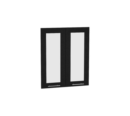 Комплект фасадов Валерия-М со стеклом для каркаса Ф-45Н В609, цвет: Черный металлик