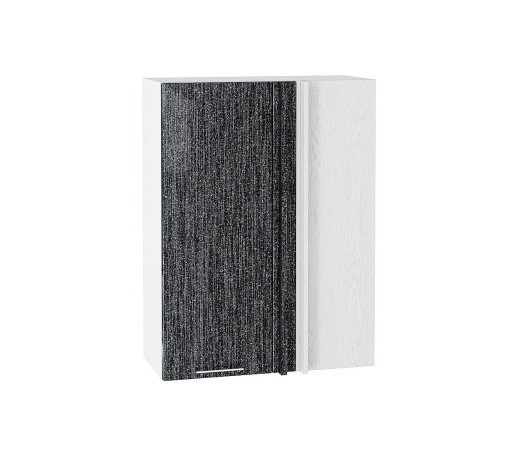 Шкаф верхний прямой угловой Валерия-М, цвет: Черный металлик дождь