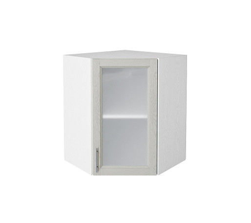 Шкаф верхний угловой остекленный Сканди, цвет: Cappuccino Softwood