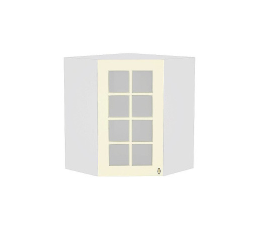Шкаф верхний угловой остекленный Прованс, цвет: Ваниль