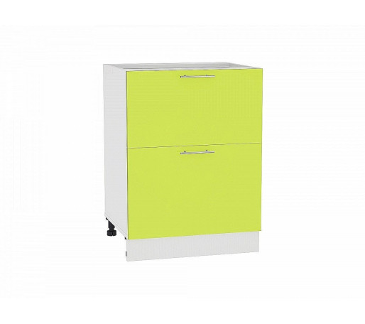 Шкаф нижний с 2-мя ящиками Валерия-М, цвет: Лайм глянец