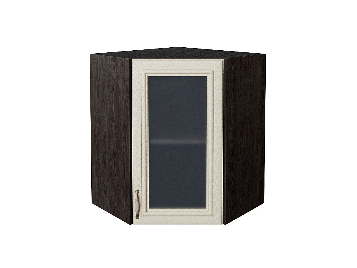 Шкаф верхний угловой остекленный Шале, цвет: Ivory Шкаф верхний угловой остекленный Шале, цвет: Ivory