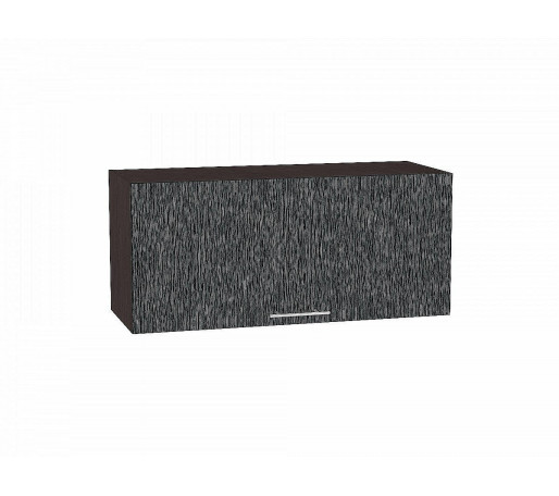 Шкаф верхний горизонтальный Валерия-М, цвет: Черный металлик дождь