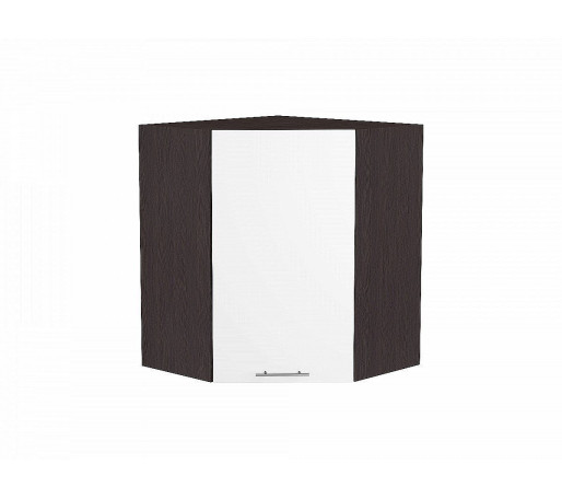 Шкаф верхний угловой Валерия-М, цвет: Белый глянец