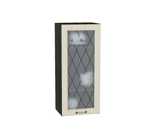 Шкаф верхний с 1-ой остекленной дверцей Ницца, цвет: Дуб крем