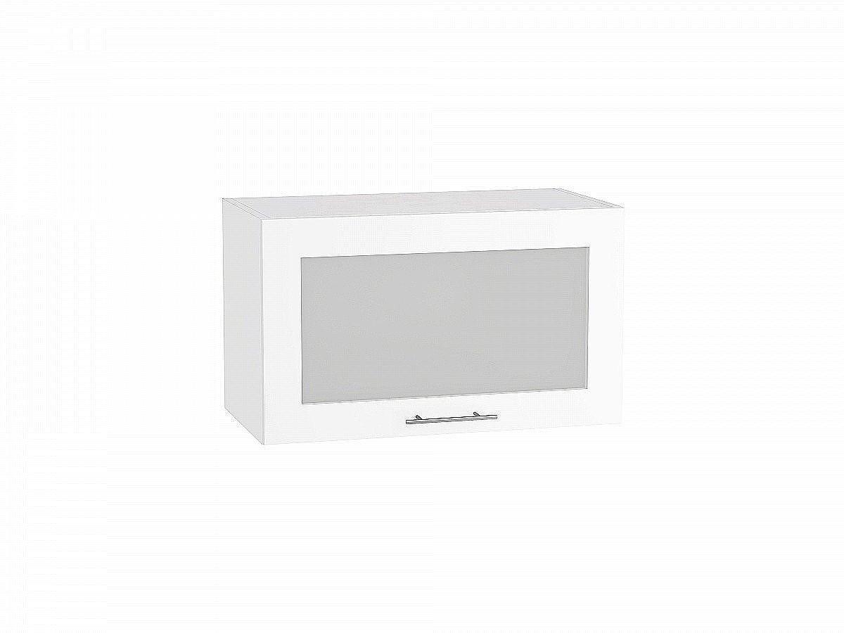 Шкаф верхний горизонтальный остекленный Валерия-М, цвет: Белый глянец Шкаф верхний горизонтальный остекленный Валерия-М, цвет: Белый глянец