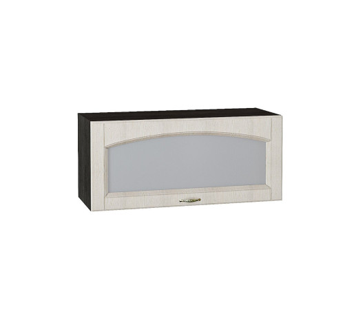 Шкаф верхний горизонтальный остекленный глубокий Верона, цвет: Ясень золото