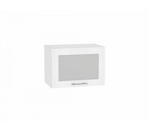 Шкаф верхний горизонтальный остекленный Валерия-М, цвет: Белый металлик
