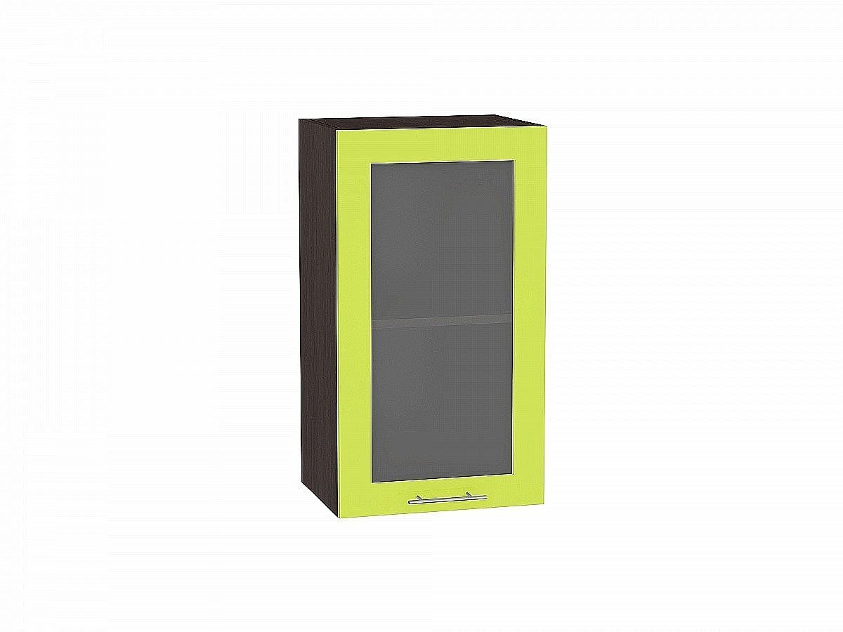 Шкаф верхний с 1-ой остекленной дверцей Валерия-М, цвет: Лайм глянец Шкаф верхний с 1-ой остекленной дверцей Валерия-М, цвет: Лайм глянец