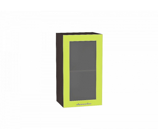 Шкаф верхний с 1-ой остекленной дверцей Валерия-М, цвет: Лайм глянец