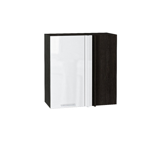 Шкаф верхний прямой угловой Валерия-М, цвет: Белый глянец