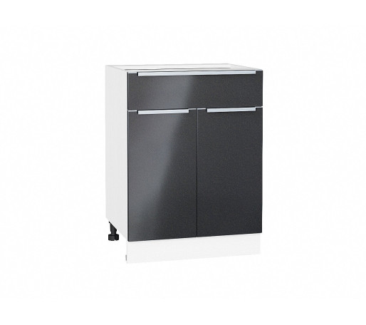 Шкаф нижний с 2-мя дверцами и ящиком Фьюжн, цвет: Anthracite