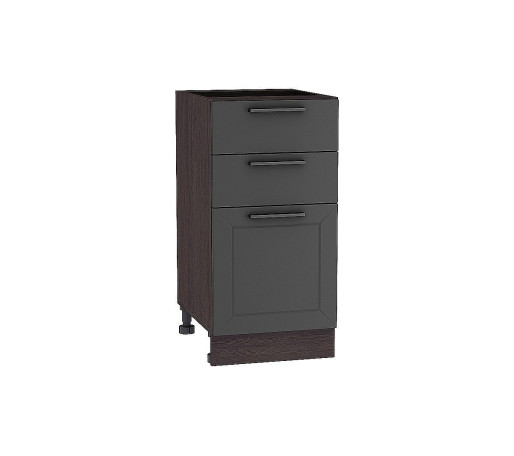 Шкаф нижний с 3-мя ящиками Глетчер, цвет: Маренго Силк