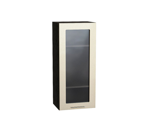 Шкаф верхний с 1-ой остекленной дверцей Валерия-М, цвет: Бежевый металлик