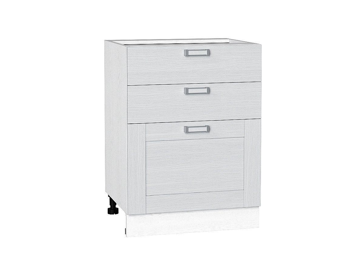 Шкаф нижний с 3-мя ящиками Лофт, цвет: Snow Veralinga Шкаф нижний с 3-мя ящиками Лофт, цвет: Snow Veralinga