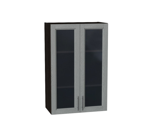 Шкаф верхний с 2-мя остекленными дверцами Сканди, цвет: Grey Softwood