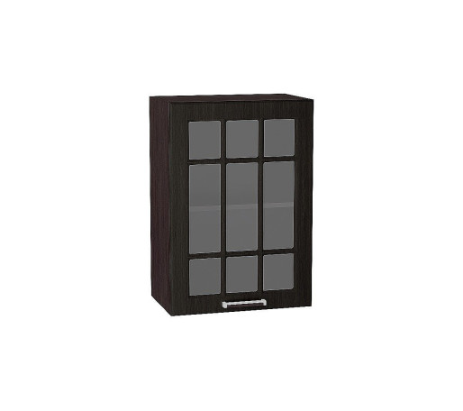 Шкаф верхний с 1-ой остекленной дверцей Прага, цвет: Венге Премиум