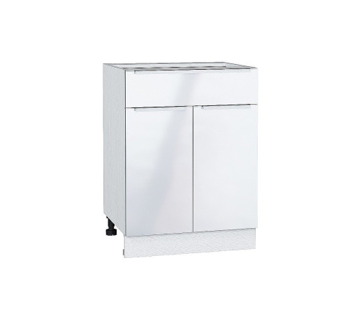 Шкаф нижний с 2-мя дверцами и ящиком Фьюжн, цвет: Angel