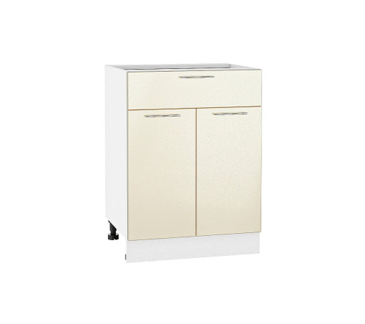 Шкаф нижний с 2-мя дверцами и ящиком Валерия-М, цвет: Бежевый металлик