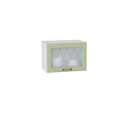 Шкаф верхний горизонтальный остекленный Ницца, цвет: Дуб оливковый