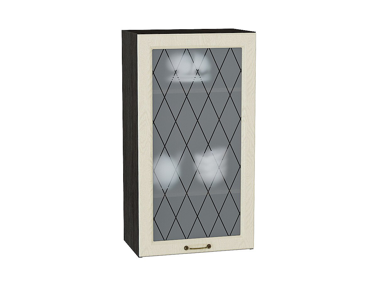 Шкаф верхний с 1-ой остекленной дверцей Ницца, цвет: Дуб крем Шкаф верхний с 1-ой остекленной дверцей Ницца, цвет: Дуб крем