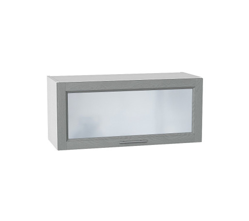 Шкаф верхний горизонтальный остекленный Сканди, цвет: Grey Softwood