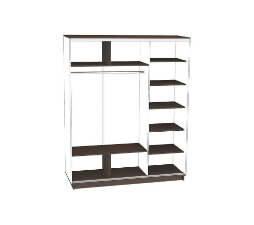 Комплект внутренних элементов шкафа-купе D3 1800*600, цвет: Черное дерево