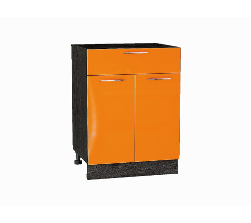 Шкаф нижний с 2-мя дверцами и ящиком Валерия-М, цвет: Оранжевый глянец
