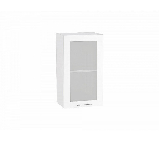 Шкаф верхний с 1-ой остекленной дверцей Валерия-М, цвет: Белый глянец