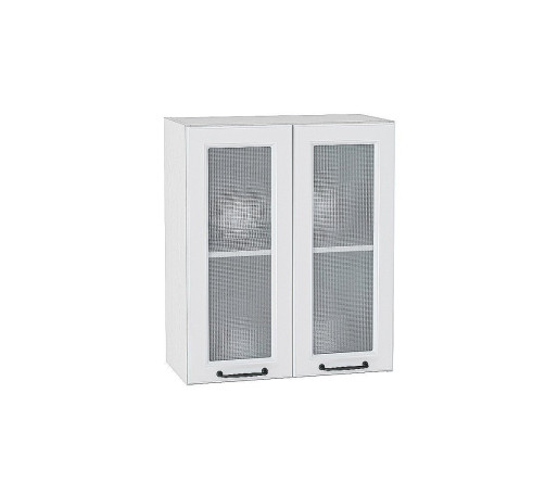 Шкаф верхний с 2-мя остекленными дверцами Ницца, цвет: Blanco