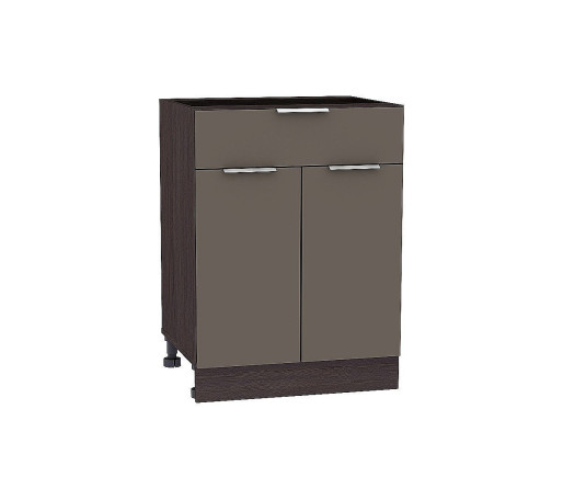 Шкаф нижний с 2-мя дверцами и ящиком Терра, цвет: Смоки Софт