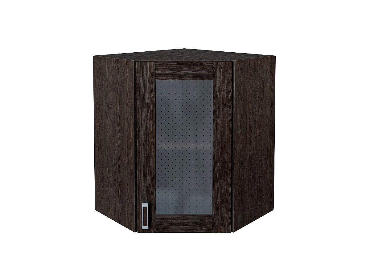 Шкаф верхний угловой остекленный Лофт, цвет: Wenge Veralinga Шкаф верхний угловой остекленный Лофт, цвет: Wenge Veralinga