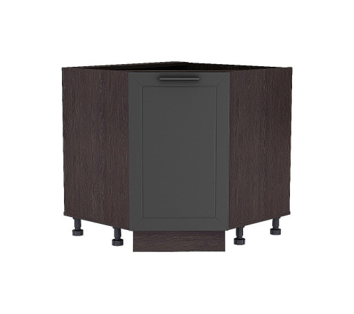 Шкаф нижний угловой (трапеция) Глетчер, цвет: Маренго Силк