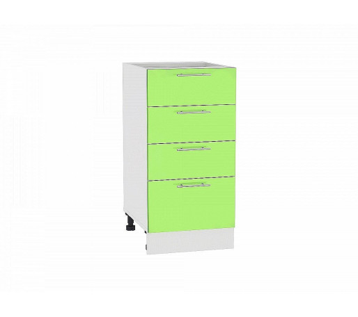 Шкаф нижний с 4-мя ящиками Валерия-М, цвет: Салатовый глянец