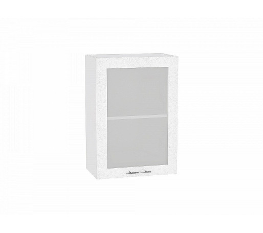 Шкаф верхний с 1-ой остекленной дверцей Валерия-М, цвет: Белый металлик