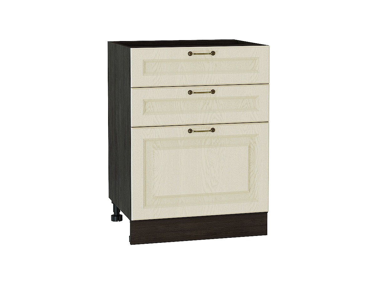 Шкаф нижний с 3-мя ящиками Ницца, цвет: Дуб крем Шкаф нижний с 3-мя ящиками Ницца, цвет: Дуб крем
