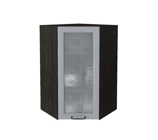 Шкаф верхний угловой остекленный Ницца, цвет: Magnum