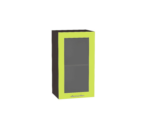 Шкаф верхний с 1-ой остекленной дверцей Валерия-М, цвет: Лайм глянец