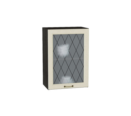 Шкаф верхний с 1-ой остекленной дверцей Ницца, цвет: Дуб крем