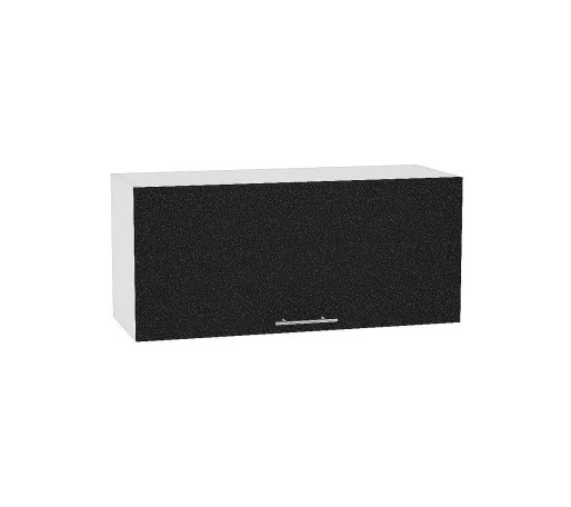 Шкаф верхний горизонтальный глубокий Валерия-М, цвет: Черный металлик