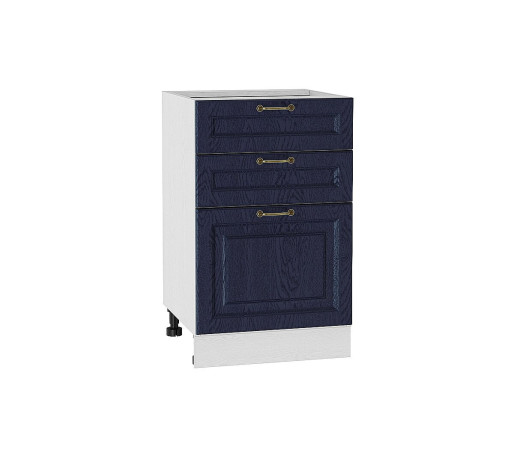 Шкаф нижний с 3-мя ящиками Ницца, цвет: Дуб синий